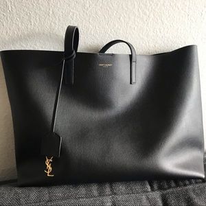 SAINT LAURENT LEATHER SHOPPING BAG YSL